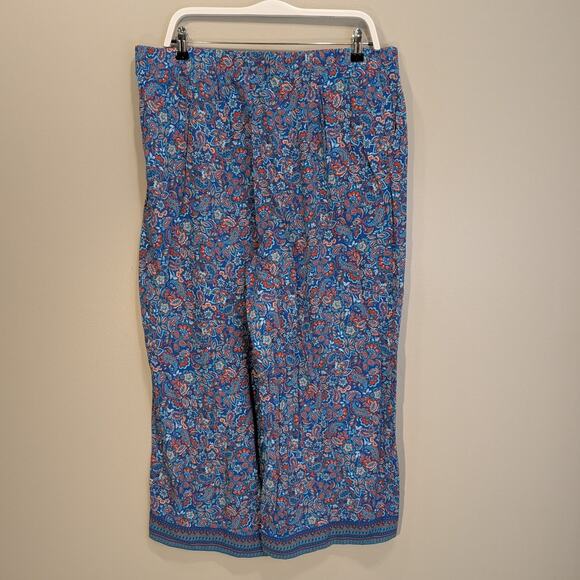 J.Jill Pants Casual Summer Tropical Floral Paisley Bold Vacation - Size XLT - Picture 2 of 9